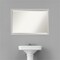 Beveled Wood Bathroom Wall Mirror, Low Luster Silver Frame